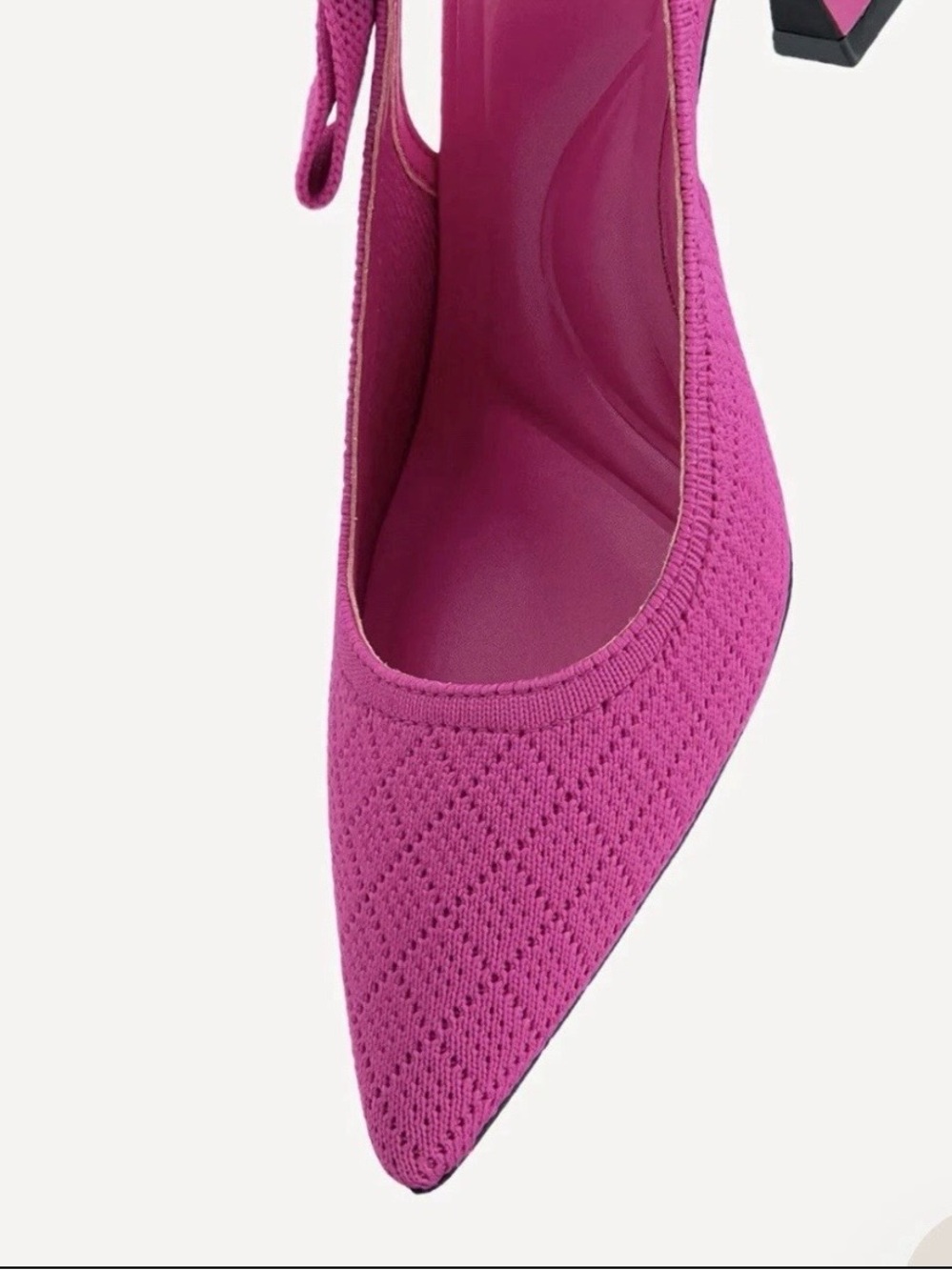 Women's Fuchsia Pink Cosy Island Sz 8 Slingback Pointed-Toe Heels Bow New - Picture 6 of 6